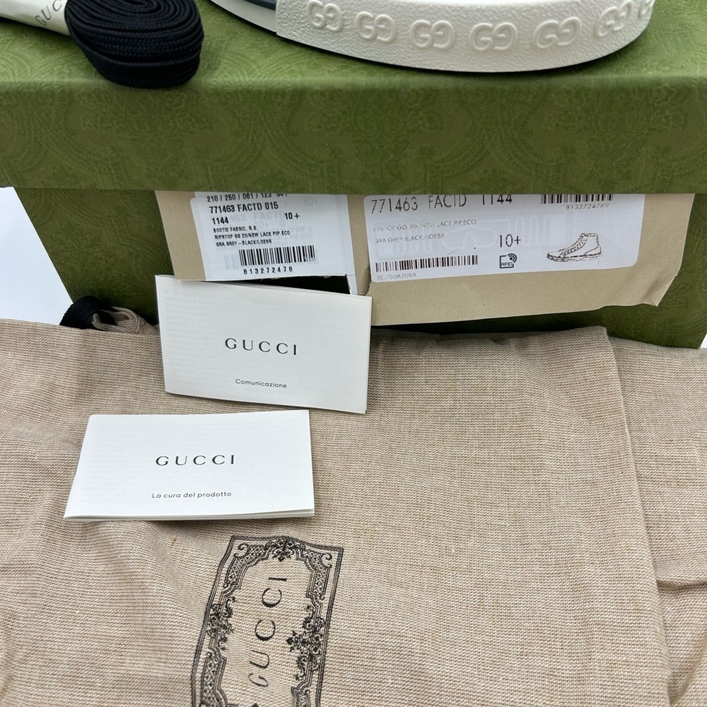 Gucci Men's 1977 tennis High-Top Sneakers size 10.5 made in Italy - Picture 6 of 9